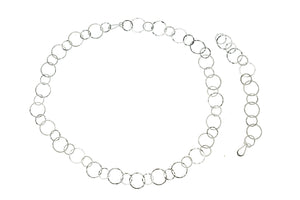 JUEGO DE COLLAR Y PULSERA DE PLATA CON CIRCULOS GRANDES